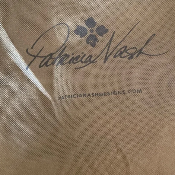 Patricia Nash Brown Leather Shoulder Bag with Woven Design